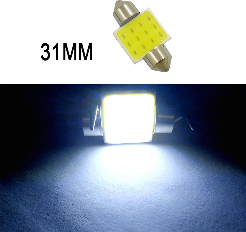 Car Led Leselicht Doppelpunkted Cob Dach Lizenz Plate Carriage 31mm/36mm/39mm/41mm Weißes Licht_31mm