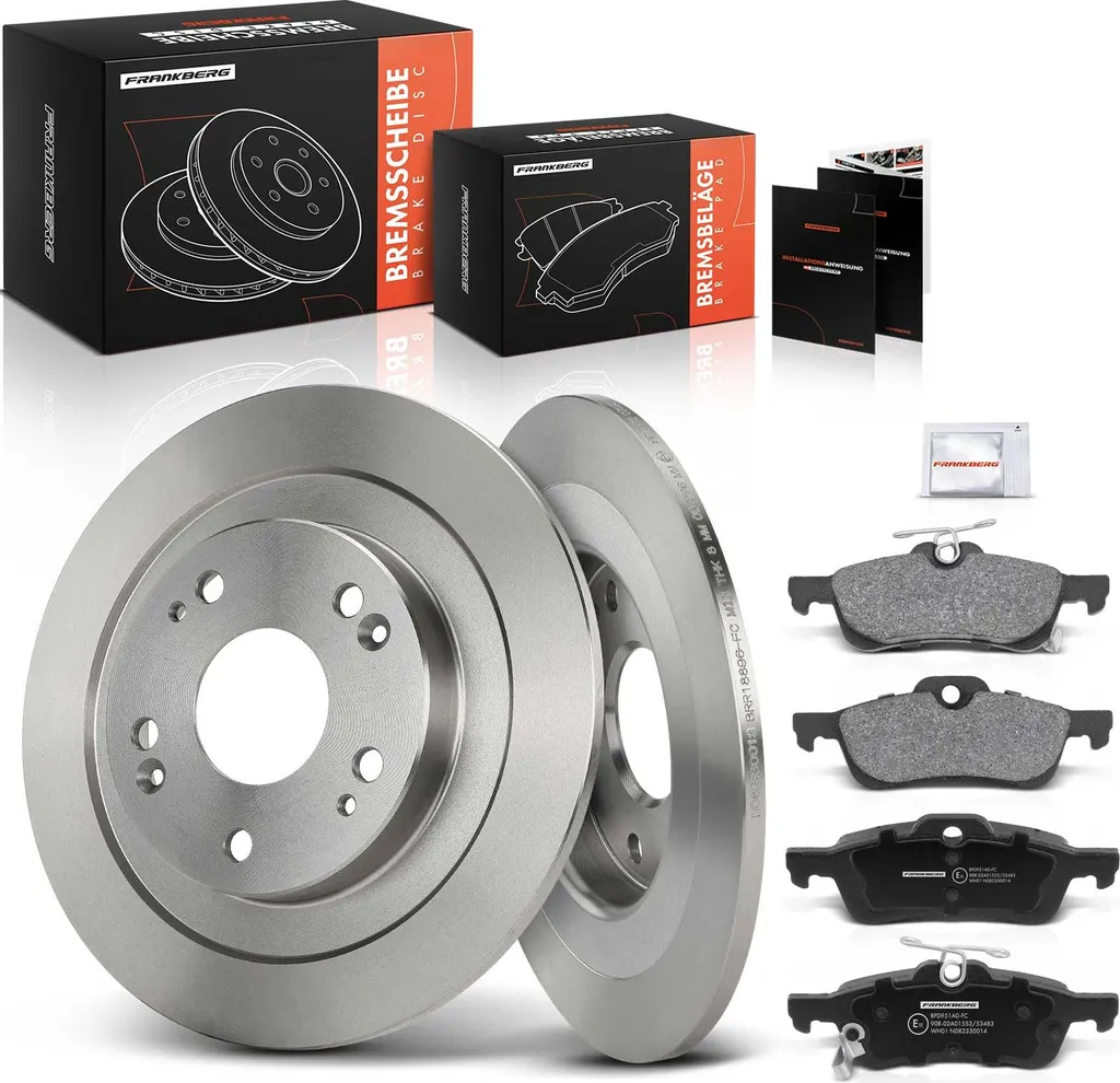 Frankberg 2 disques et 4 plaquettes de frein arrière pour Honda Civic IX