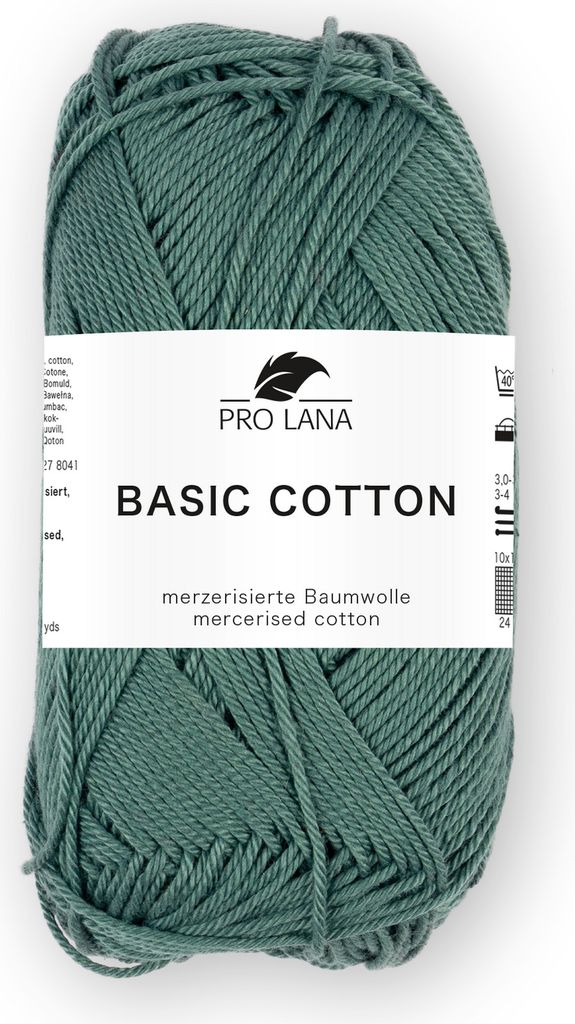 Pro Lana BASIC Baumwolle Baumwollgarn 50 g ideal für Kleidung, Spielzeug, Accessoires 125 m Farbe 269 - hellpetrol