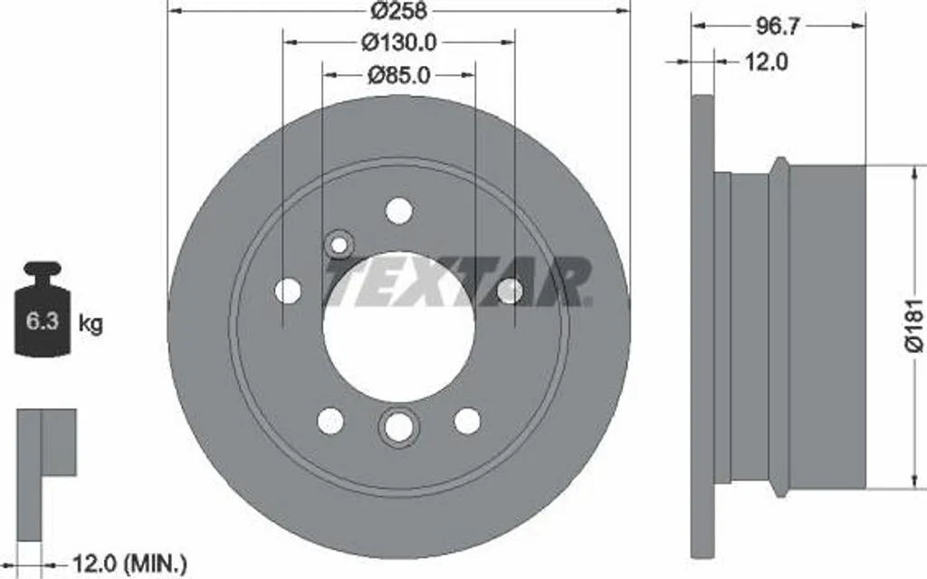 Disque de frein haute performance Textar 92137503 pour Sprinter et G-Wagon