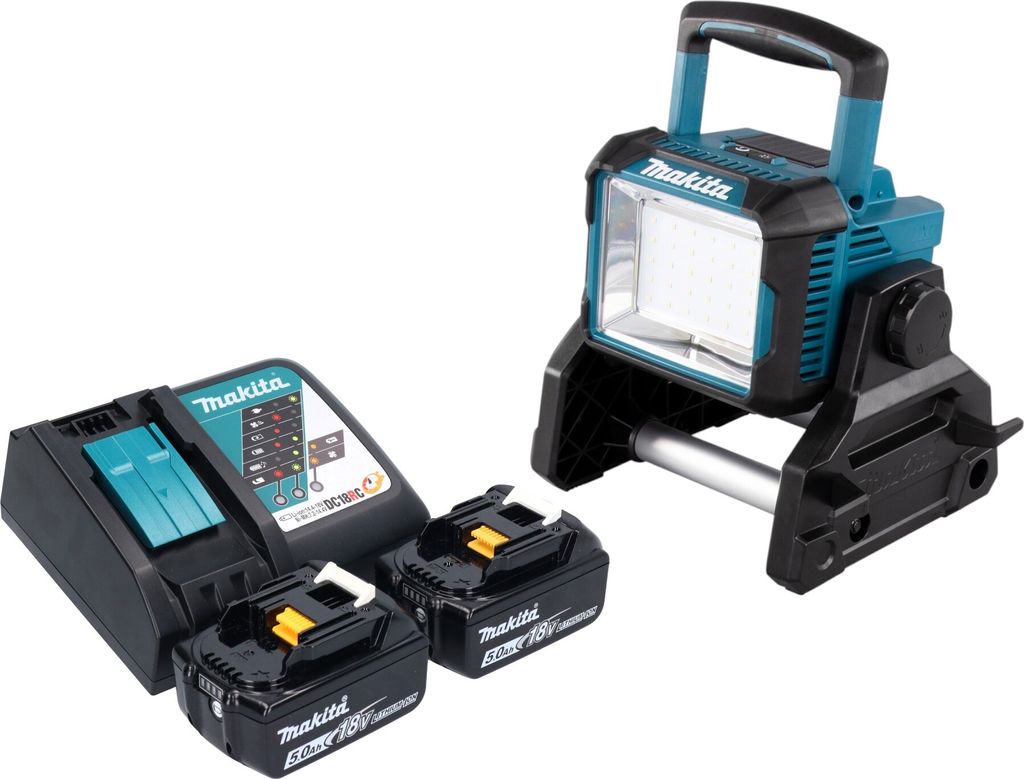 Makita DEADML 811 RT Akku Baustrahler 14,4 / 18 V 3000 lm LED + 2x Akku 5,0 Ah + Ladegerät