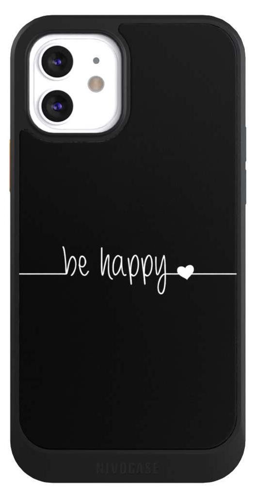 NIVOCASE Hülle für Apple iPhone 12 Handyhülle NIVOcore Case Schwarz Glück Sprüche Statement