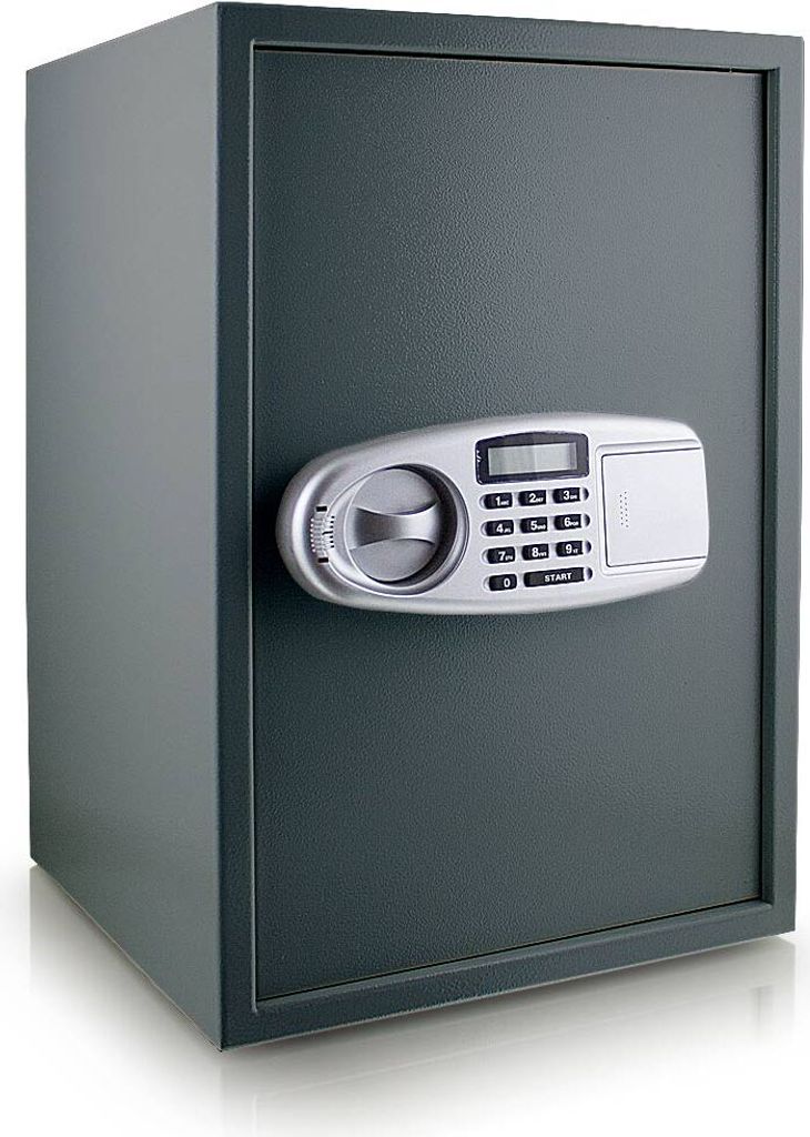 Bituxx Safe Tresor Möbeltresor Wandtresor Aktentresor Geldschrank Maße(B/H/T): 350 mm x 520 mm x 360 mm - Türstärke: 4 mm dunkelgrau MS-11392