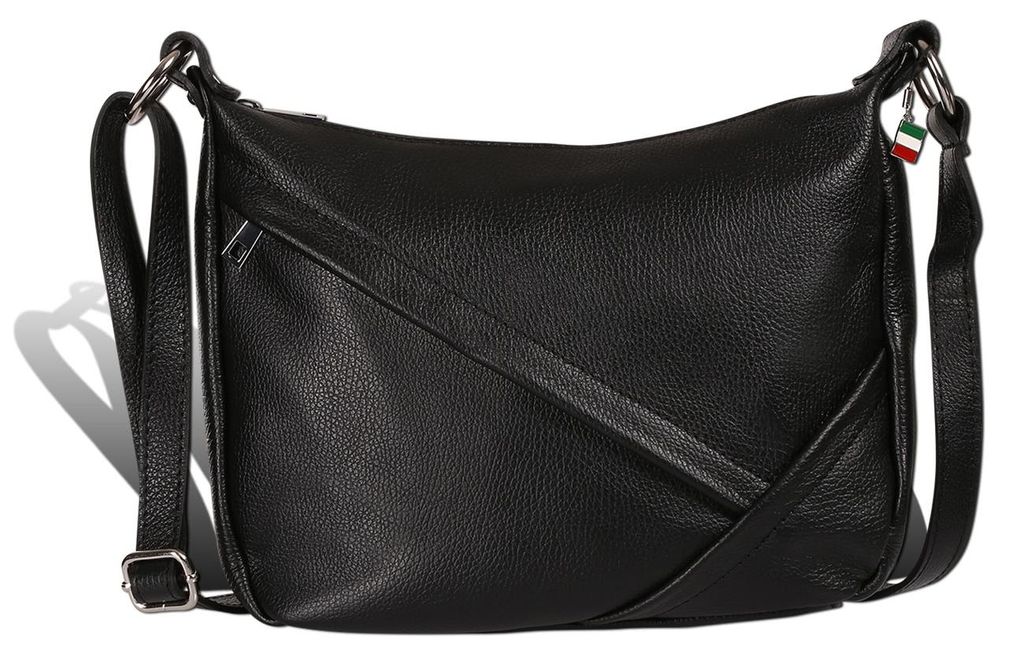 Florence Damen Schultertasche Leder Tasche schwarz D2OTF191S1