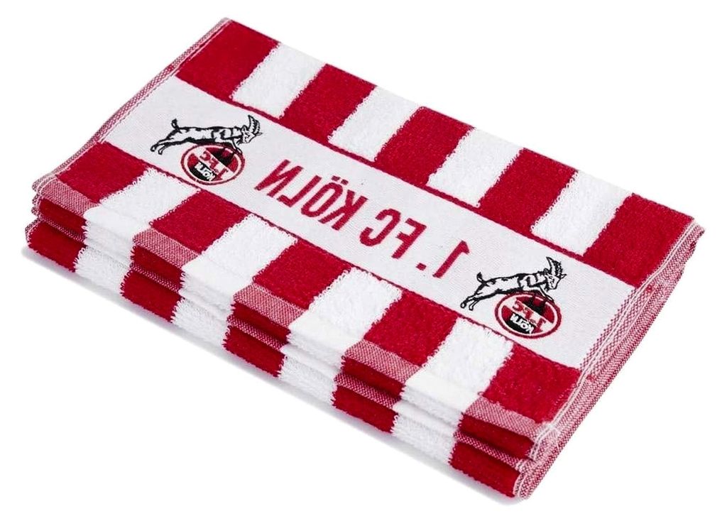 Gästetuch 1. FC Köln - Blockstreifen - 2er Set - 50 x 30 cm - Inklusive Lesezeichen Ich Liebe Köln
