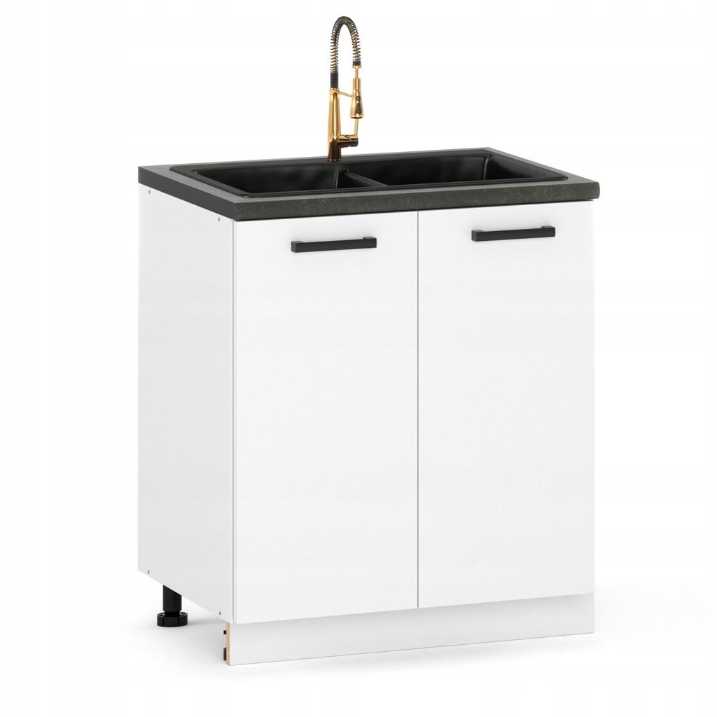 ULWEHOME | Spülenunterschrank 80 cm Weiß matt, Produktbild 
