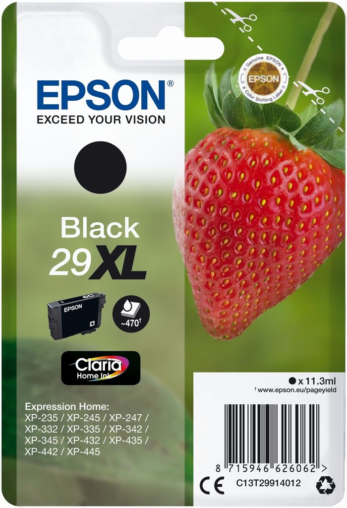 Epson Fragola confezione singola di inchiostro nero 29XL Immagine del prodotto 