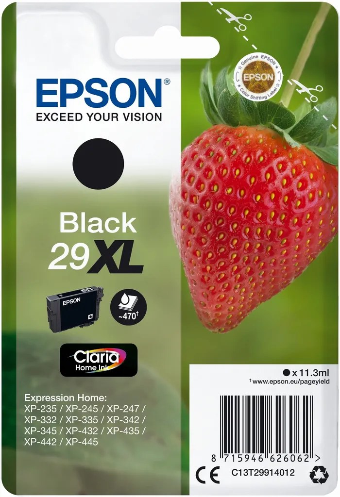 Cartuccia Originale Epson 29XL Strawberry Nero - Inchiostro T2991
