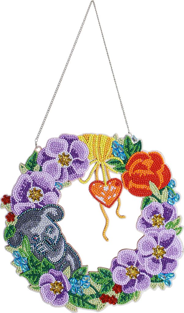 5D Diamantfarbe Weihnachtskranz DIY Runde Girlande Nachbildungation Ornamente Set fš¹r Fenster Wand Tš¹r Nachbildung Erwachsene Kinder