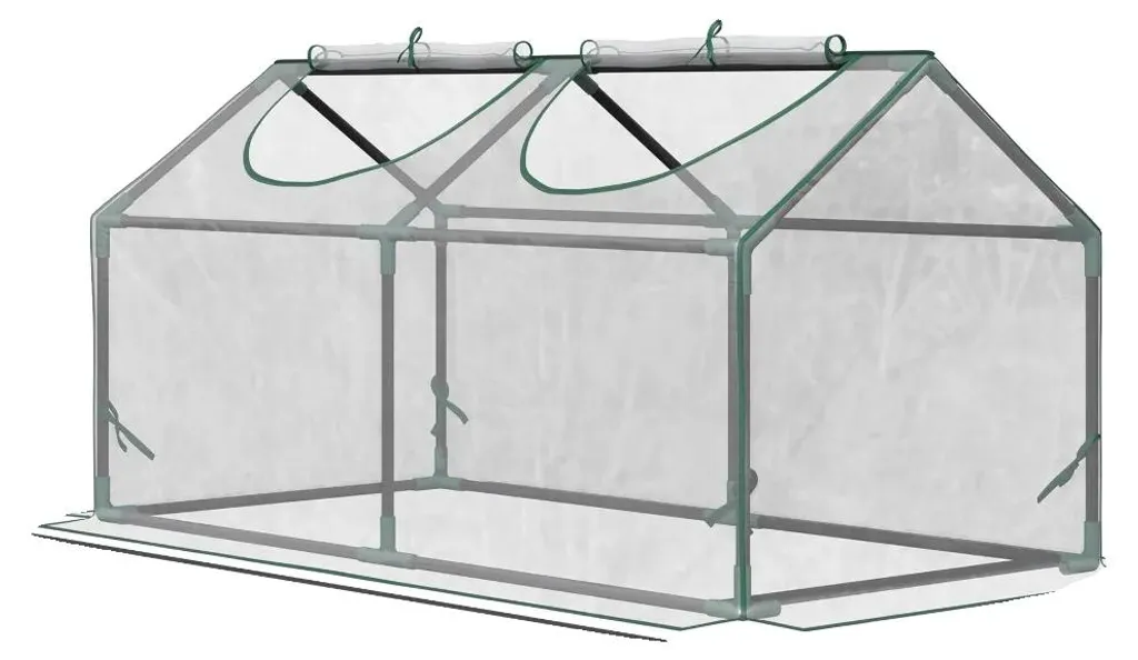 Serre de Jardin 120x60x60 cm en Film PVC Imperméable avec Fenêtres