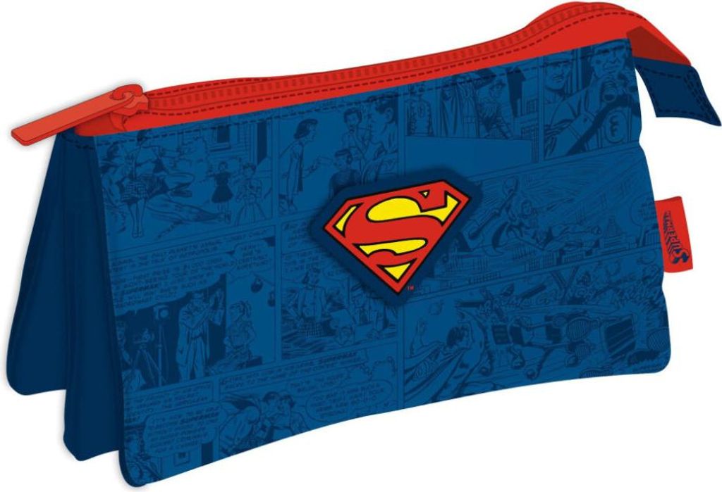 Superman Comic 3-Fach Federmäppchen 21 cm