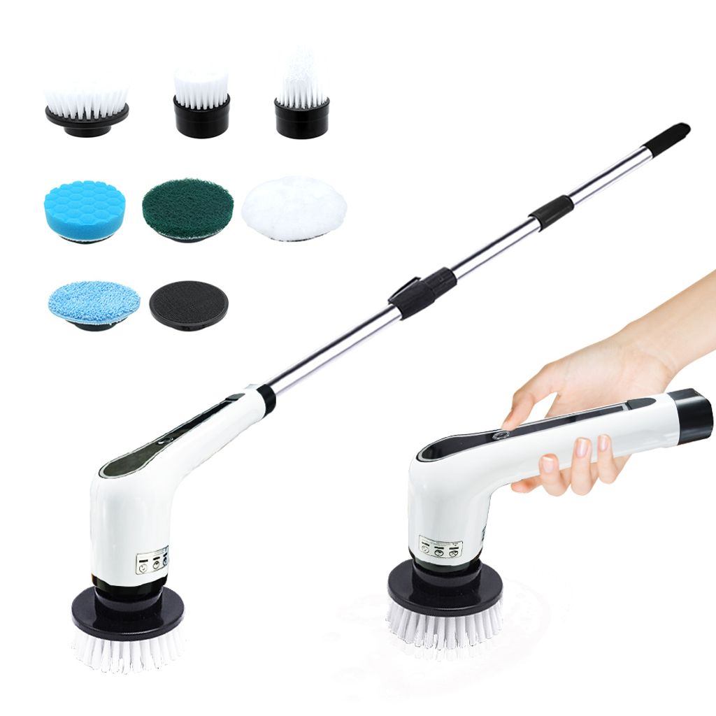 USB wiederaufladbare elektrische Reinigungsbuerste, multifunktionales Hand-Korb-Reinigungsbuerstenset fuer Zuhause und Kueche, Badezimmer, Fenster,...