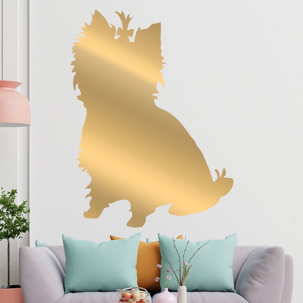 KIWISTAR Yorkshire Silhouette Wandtattoo in 6 Größen - Wandaufkleber Wall Sticker - Dekoration, Küche, Wohnzimmer, Schlafzimmer, Badezimmer