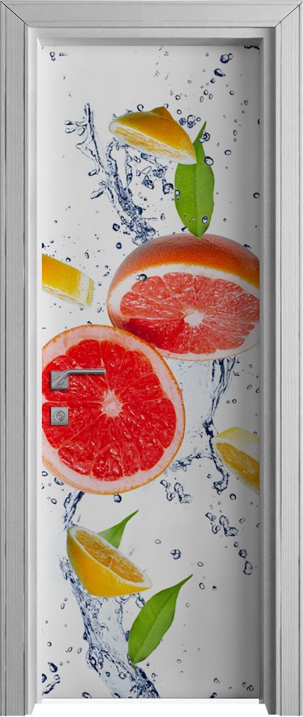 Tür Selbstklebende 70x210 cm Türfolie Türtapete Klebefolie - Splash Früchte Spritz