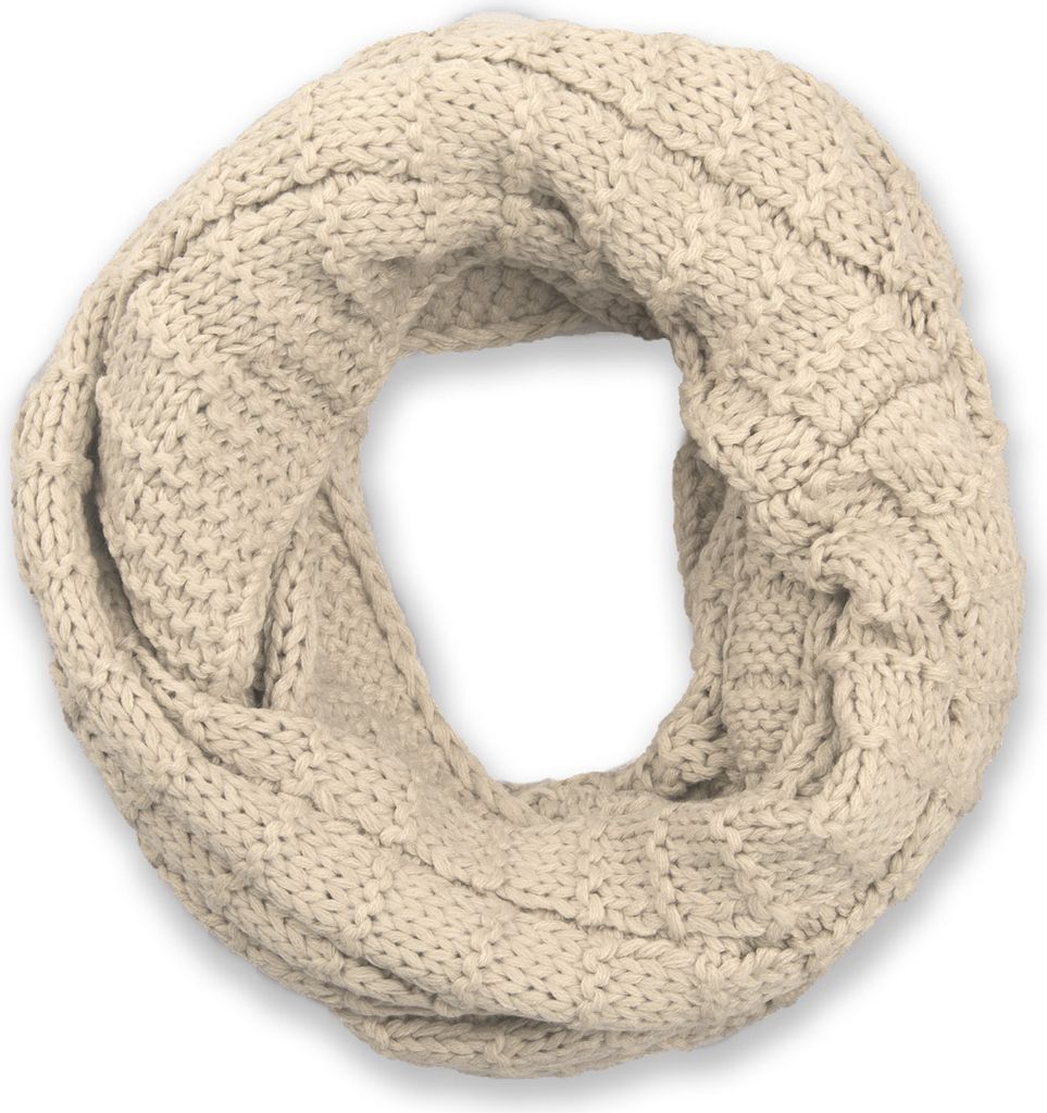 styleBREAKER Uni Strick Loop Schal kariert, Uni Feinstrick Schlauchschal, Winter Strickschal 01018154