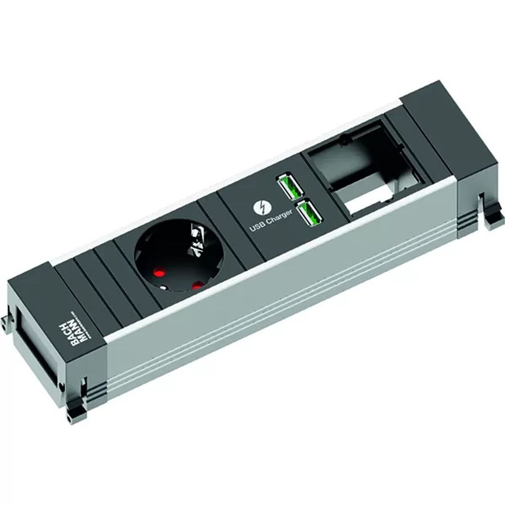 BACHMANN POWER FRAME Small 1x Schutzkontakt 1x USB Charger 1x ABD