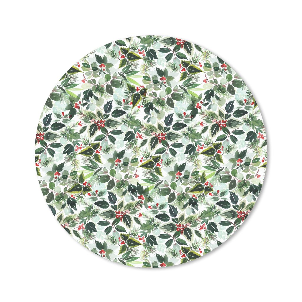 MuchoWow Mauspad Mousepad Mistelzweig - Weihnachten - Muster 40x40 cm - Mousepads - Maus Mat - Pad - Mausunterlage - Schreibtisch Accessoires