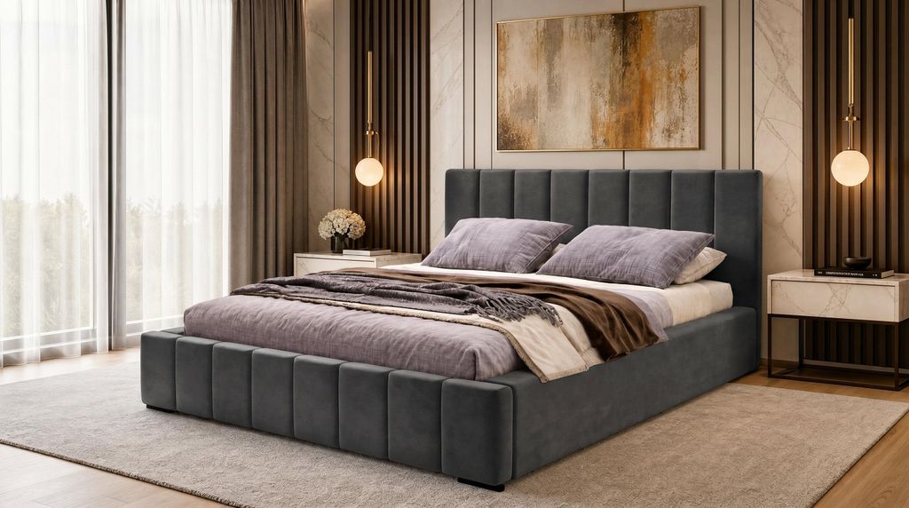 Nero Polsterbett 200x200 cm, Doppelbett mit Bettkasten, Produktbild 