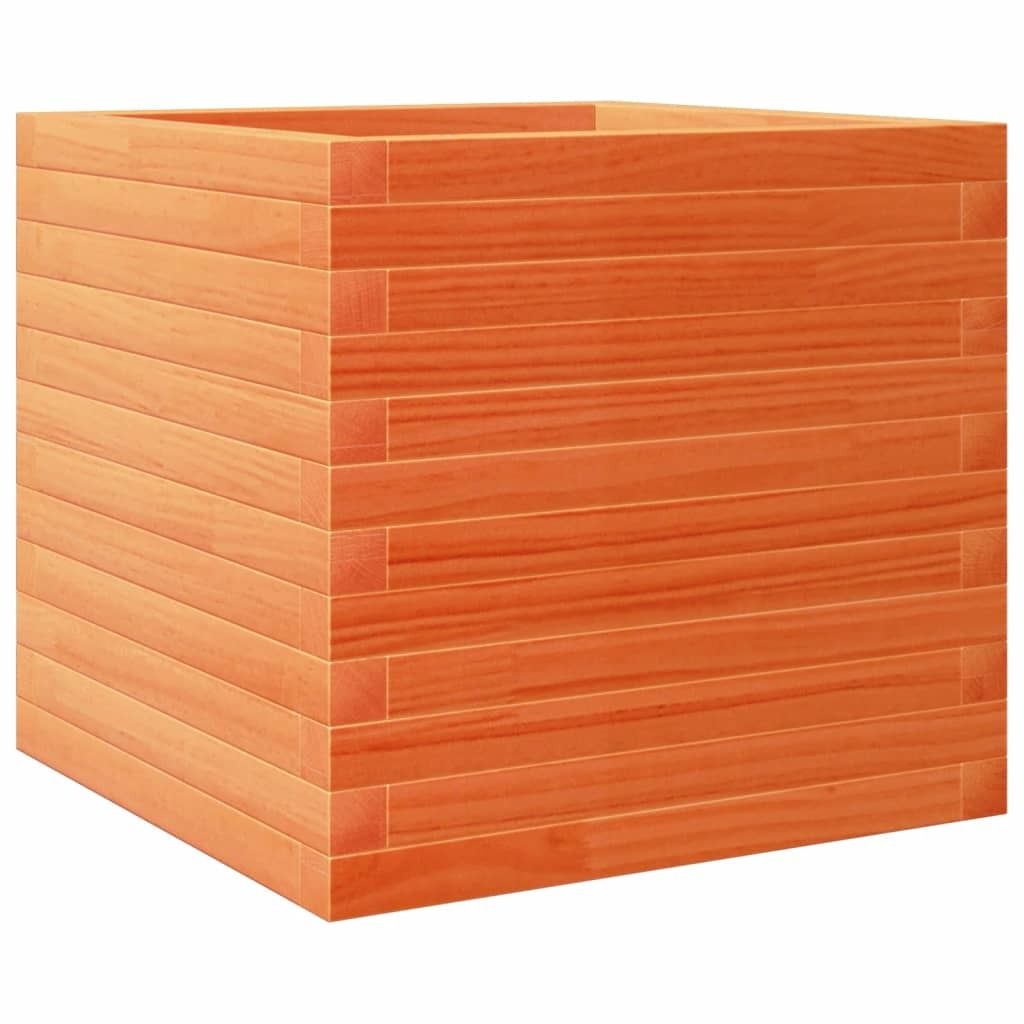 vidaXL Pflanzkübel Wachsbraun 50x50x45,5 cm Massivholz Kiefer