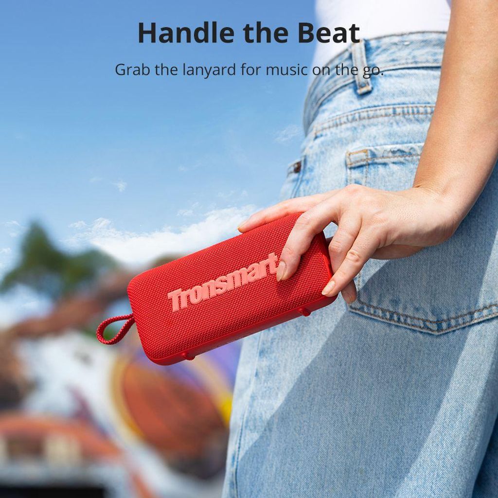 Teufel ROCKSTER GO 2 - Altoparlante Bluetooth Portatile impermeabile IP67 per esterni, con Batteria di lunga durata (28 ore), streaming musicale wireless, scheda audio USB - nero rosso
