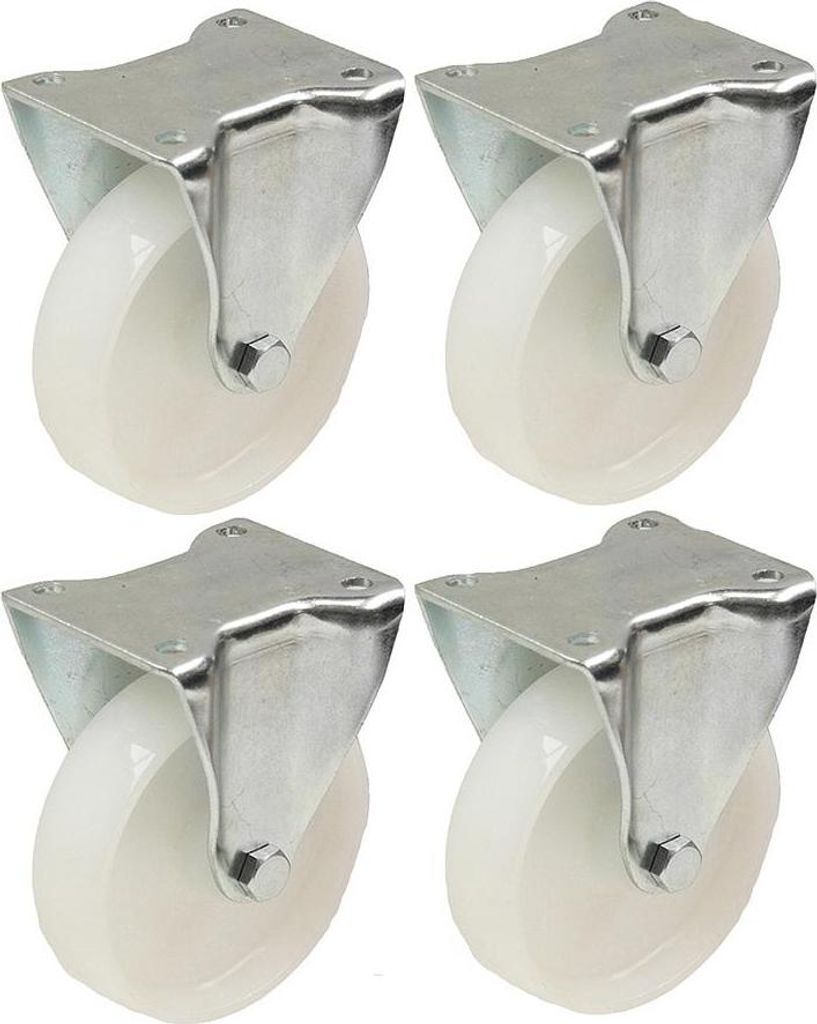 125mm 5" Zoll Nylon-Rollen - Schwerlast-Starrrollen-Set - 4er-Satz