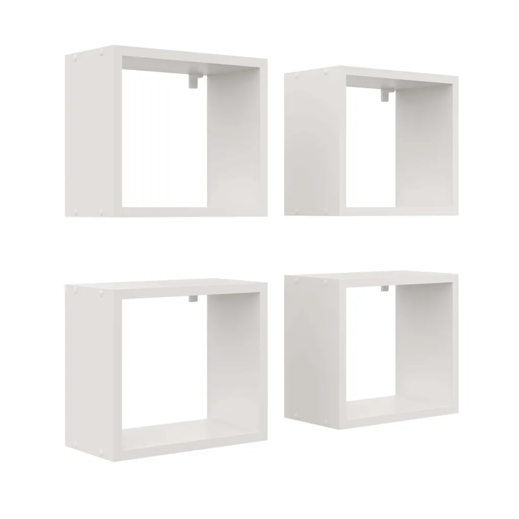 Lot de 4 étagères murales blanches cubiques 33x30 cm pour décoration