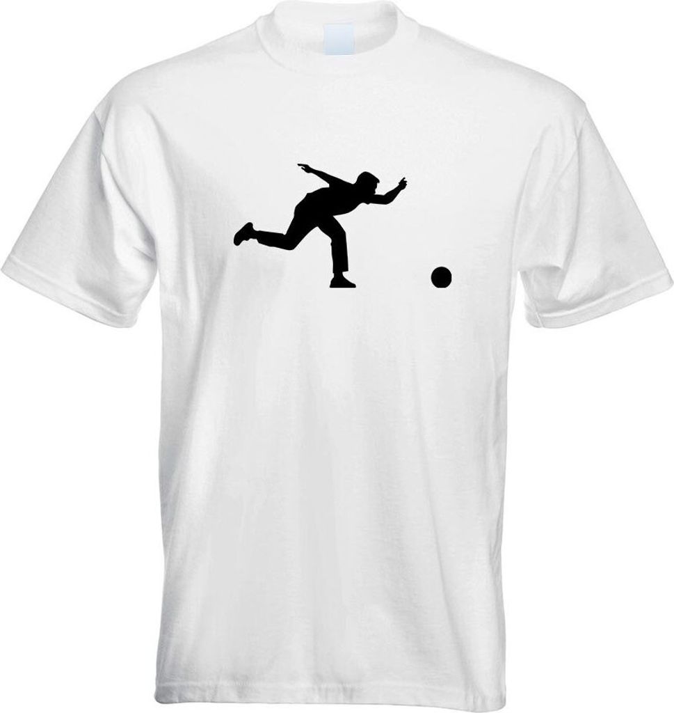 Kiwistar - T-Shirt - Weiss - Bowling Kegeln Figur Spieler Motiv Bedruckt Funshirt Design Print - mit Motiv Bedruckt - Funshirt Design - Sport - Fre...