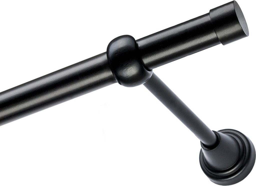 Voppi Gardinenstange Moderi 1-läufig 400 cm 19 mm schwarz, moderne Vorhangstange, einfache Wandmontage