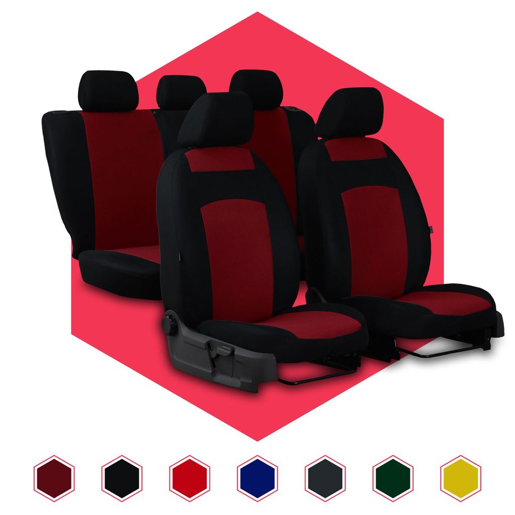 Autositzbezüge Sitzbezüge Komplettset PKW Universal für Fiat ROT