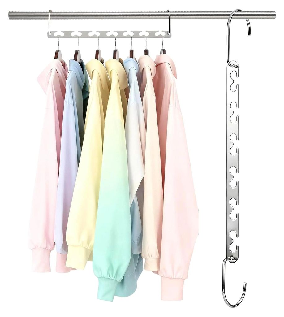 2 Stück Schrank Organizer,Platzsparend Metall Kleiderbügel,Multipurpose Hanger,für Hosen, Jeans, Anzug und Kleider
