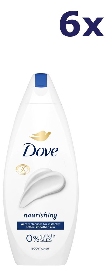 6x Dove Body Wash 450ml nourishing