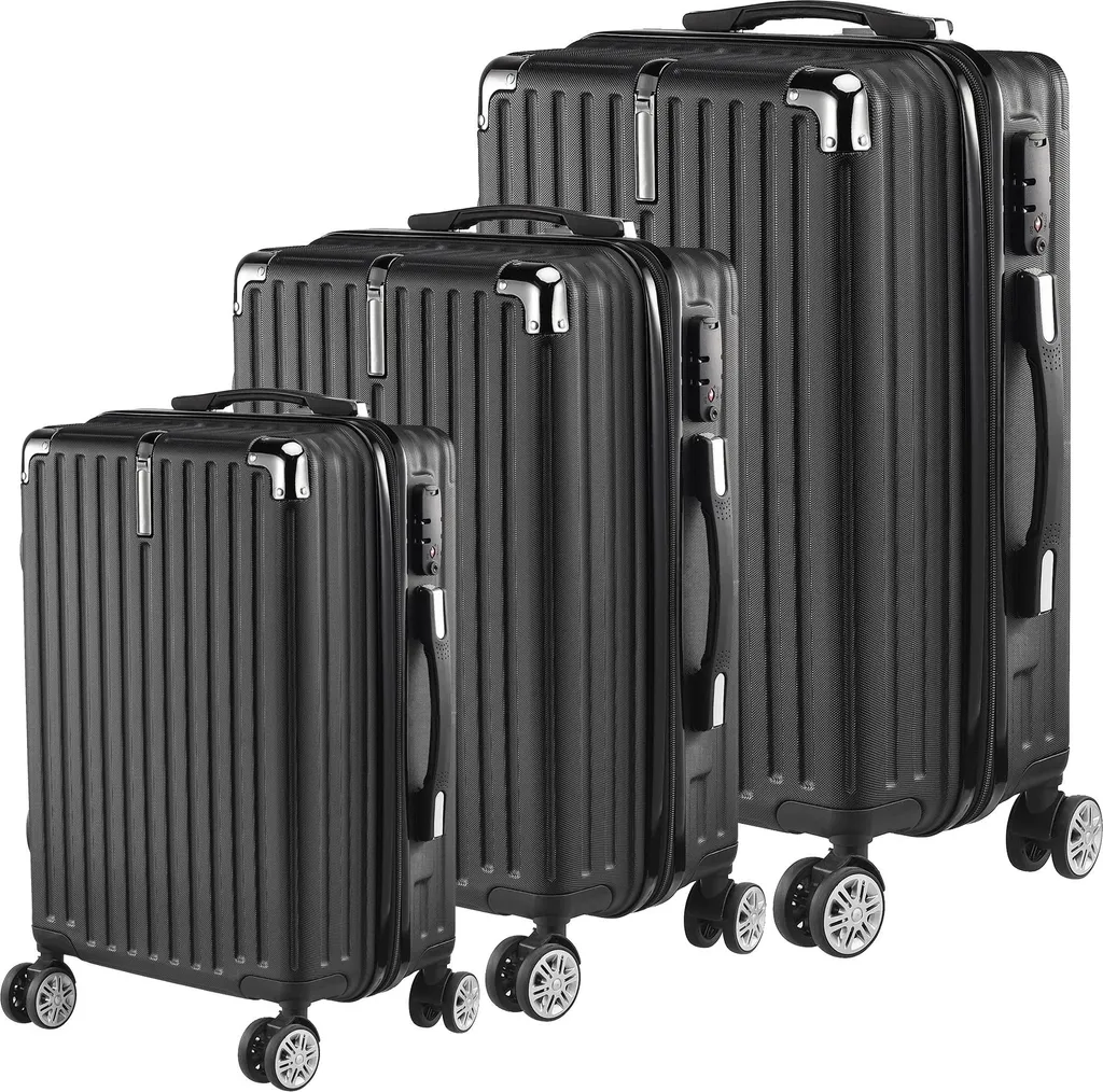 Valises noires en ABS antichoc Manœuvrabilité sans effort Set de voyage