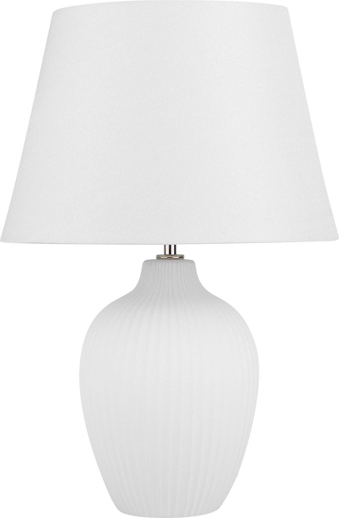BELIANI stolná lampa biela keramika 52 cm látkové tienidlo Obrázok produktu 