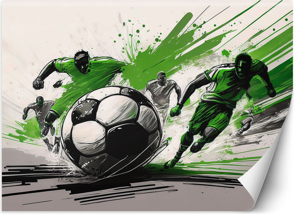 Vlies fototapete Fußballspiel 450x315 cm Feeby Grün inkl. Kleber einfache Montage