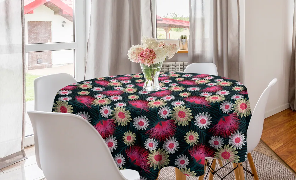 Tovaglia Circolare ABAKUHAUS 150cm Floreale Multicolore Design