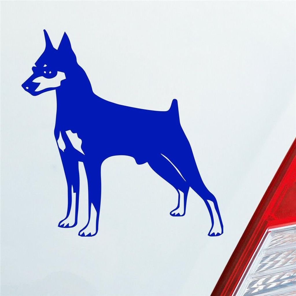 Auto Aufkleber Zwergpinscher Hund Dog Animal 10x10 cm Dunkelblau Sticker Heckscheibenaufkleber