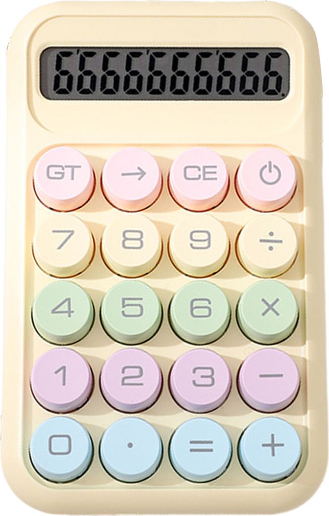 10-stelliger Taschenrechner mit großen Tasten, 15°-Neigungswinkel, LCD-Display, mechanischem Schalter – tragbarer, ästhetischer Taschenrechner