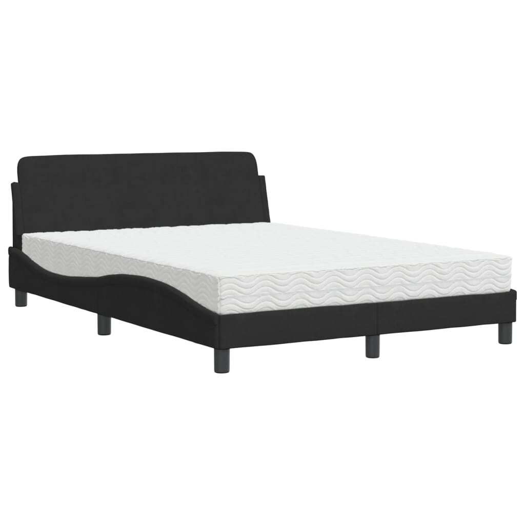 Bett mit Matratze "Dover" Schwarz 120x200 cm Samt