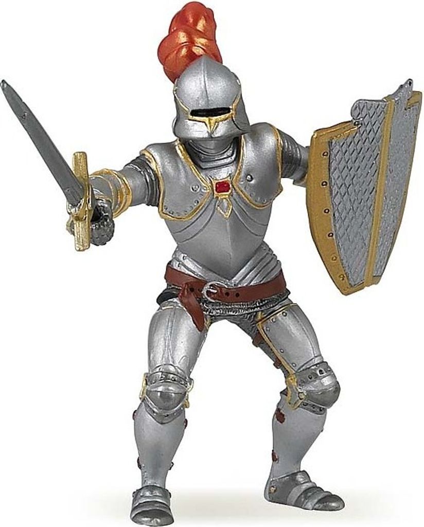 Papo Spielfigur - Ritter mit Rüstung und Feder, rot