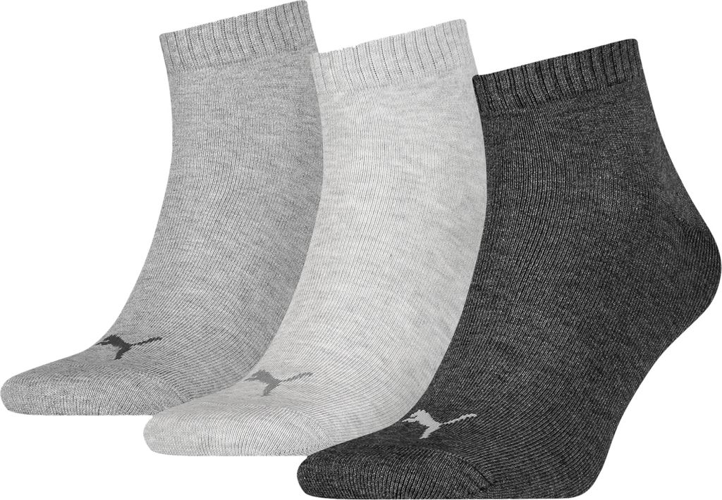 Puma Quarter Kurzsocken melierte Grautöne 3er-Pack Produktbild 