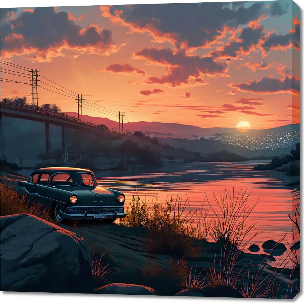 Tableau Carré 100x100 Image Soirée Classique - Finition Premium Mat