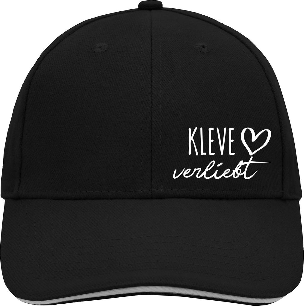 Huuraa Cappy Mütze Kleve verliebt Black/Light Grey Baumwolle 6-Panel Kappe Geschenkidee