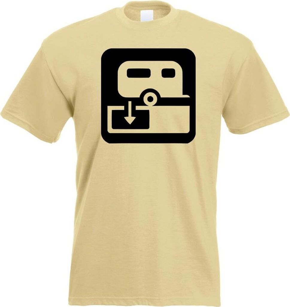 Kiwistar - T-Shirt - Khaki - Wohnwagen entleeren Piktogramme Herren Funshirt Bedruckt Design Sprüche Spruch Motive - mit Motiv Bedruckt - Funshirt...