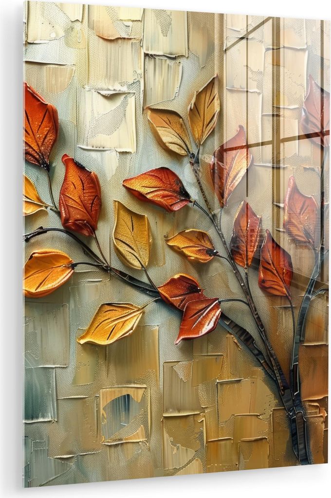 MuchoWow Glasbilder - Bilder auf Wandbild - Foto auf Glas Baum - Abstrakt - Natur - Kunst 30x40 cm Wanddekoration aus Glas - Acrylglasbild - Acrylb...