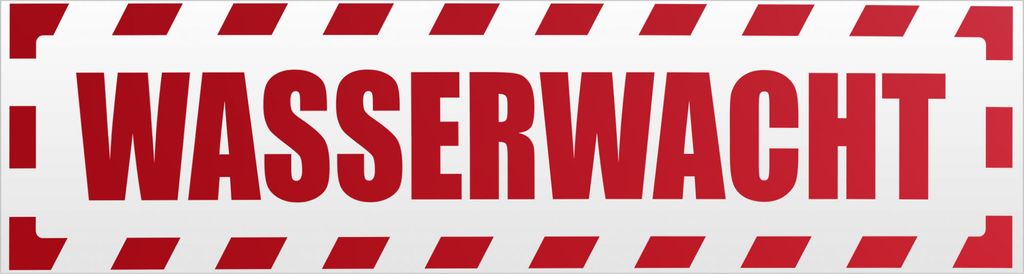 Kiwistar Wasserwacht gestreift Magnetschild Schild magnetisch - 60cm Rot - reflektierend - Magnetfolie für Auto PKW Kfz