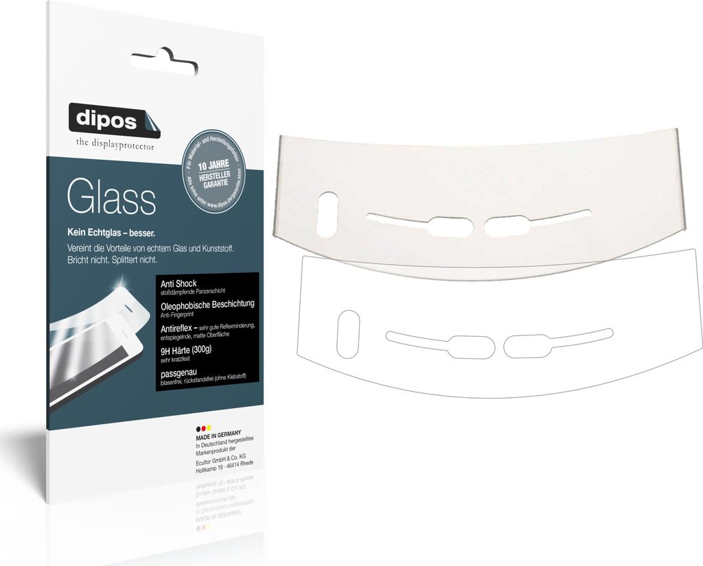 2x Schutzfolie für Jura J85 Tropfblech matt - Anti-Shock 9H Folie dipos Glass Kunststoffglas