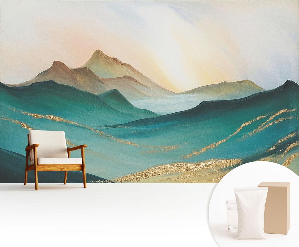 Fototapete - 416x254 cm - Tapete - Wandtapete - Wandbilder - Dekofolie - Tapete Folie - Wand - Dekoration - Wohnzimmer - Friedliche Landschaft