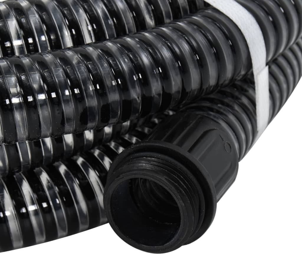 vidaXL Tubo di aspirazione con raccordi in ottone nero 1,1" Immagine del prodotto 