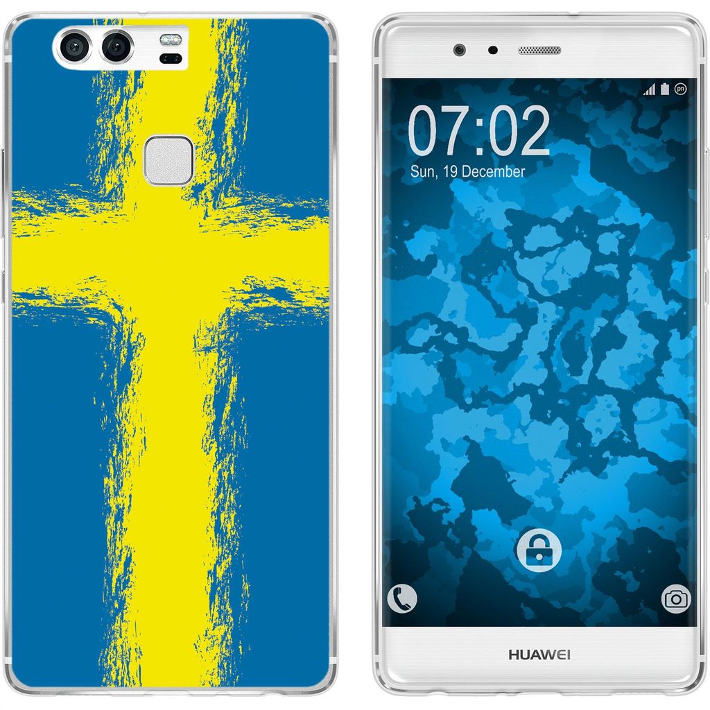 PhoneNatic Case kompatibel mit Huawei P9 Silikon-Hülle WM Schweden M12