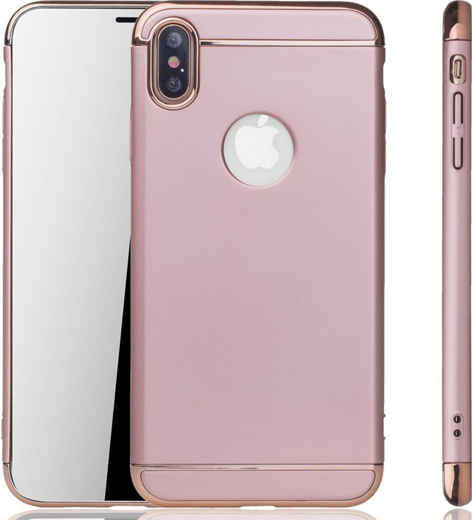 Apple iPhone XS Handy Hülle Schutz Case Bumper Hard Cover Pink